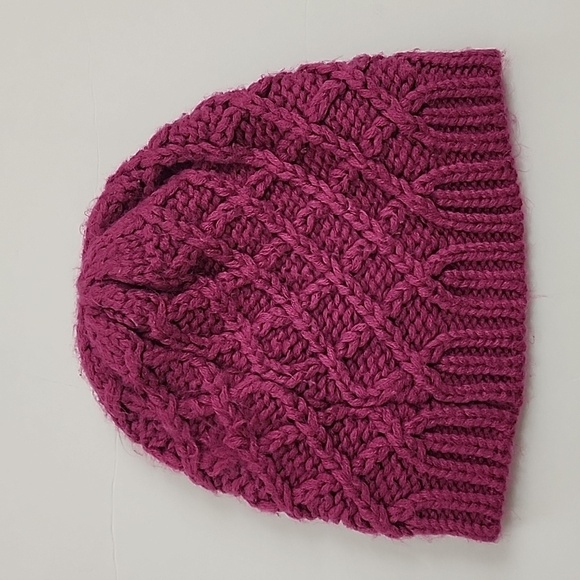 Cable knit Kids Purple Beanie Warm Winter Hat - Picture 2 of 10